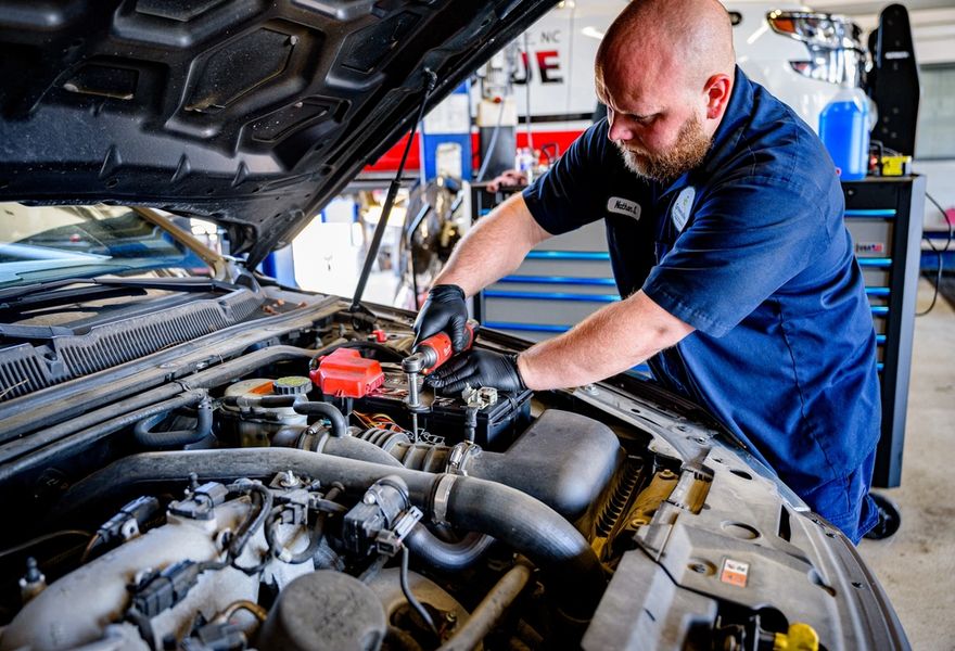Auto-body repair in the workshop